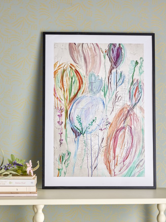 BLOOMINGVILLE Francine Illustrasjon med ramme, Svart, Furu