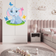 Babydreams garderobe for barn med elefant, m. 2 drer, 1 skuff - hvit laminat