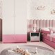 Babydreams Kleiderschrank, 2 Türen, 1 Schublade - weiß und rosa Laminat