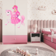 Babydreams garderobe for barn med prinsesse p hest, m. 2 drer, 1 skuff - hvit/rosa laminat