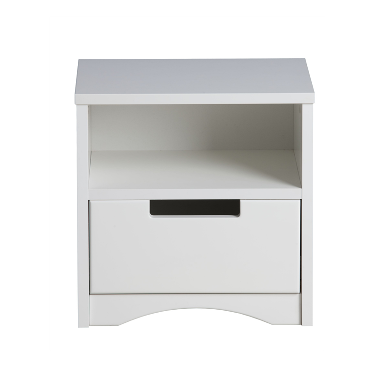 Classic sengebord til brn, m. 1 rum og 1 skuffe - hvid laminat og MDF (39,5x30,5)