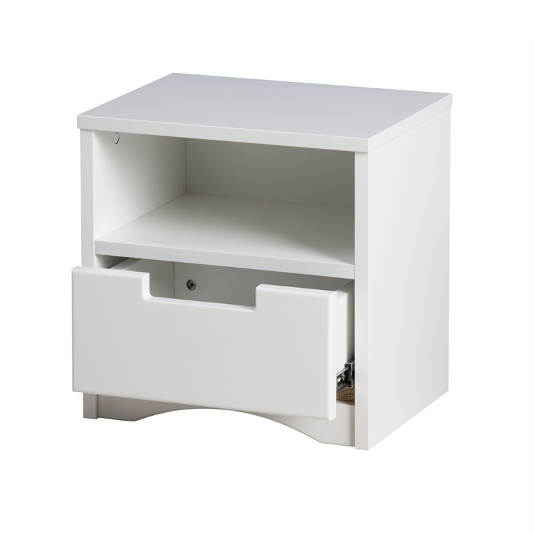 Classic sengebord til brn, m. 1 rum og 1 skuffe - hvid laminat og MDF (39,5x30,5)