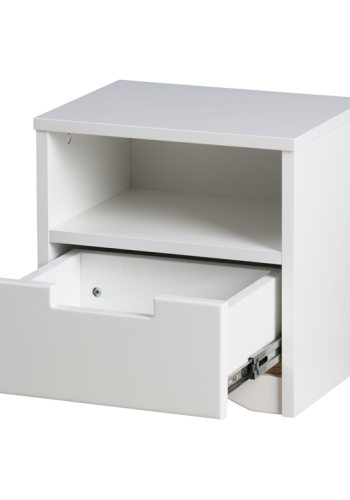 Classic sengebord til brn, m. 1 rum og 1 skuffe - hvid laminat og MDF (39,5x30,5)