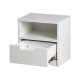 Classic sengebord til brn, m. 1 rum og 1 skuffe - hvid laminat og MDF (39,5x30,5)
