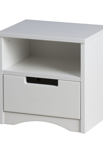 Classic sengebord til brn, m. 1 rum og 1 skuffe - hvid laminat og MDF (39,5x30,5)