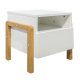 Victor nattbord for barn, m. 1 dr og 1 rom - hvit laminat og naturlig eik (46x40)