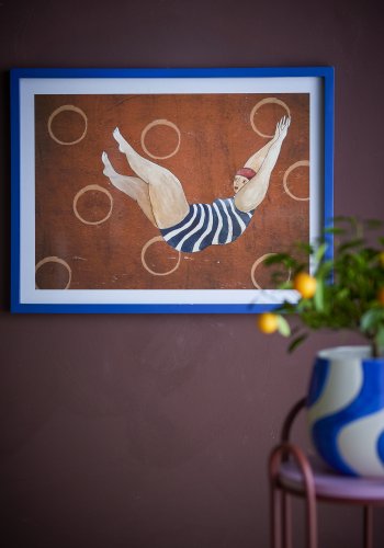 BLOOMINGVILLE Svela Illustration mit Rahmen, Braun, Kiefer (L62xH47xB2,5 cm)