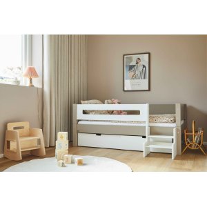 Manis-H Mimer Enkeltseng med lamellgrind og skuffer - 160 cm - 90x160