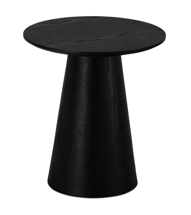 Tango sofabord, rund - sort egefinér (45)