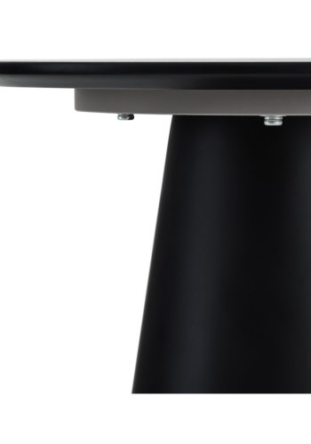 Tango sofabord, rund - antracitgr marmorlook melamin og sort finér (45)