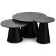 Tango sofabord, rund - antracitgr marmorlook melamin og sort finér (45)