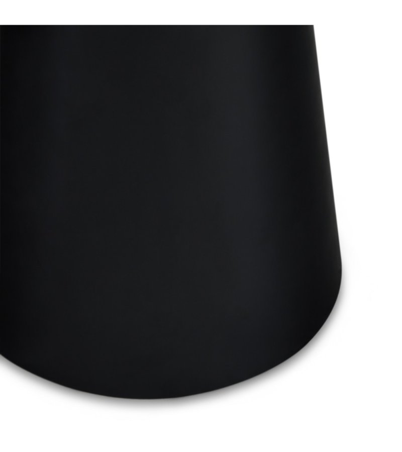 Tango sofabord, rund - lysegr marmorlook melamin og sort finér (45)