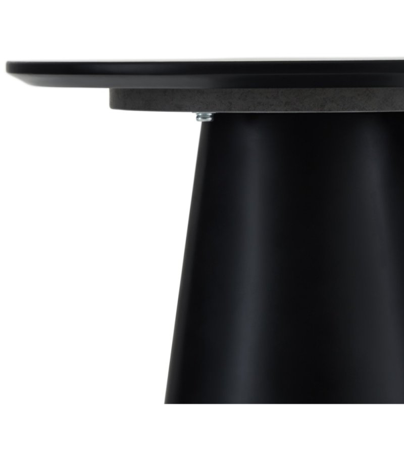 Tango sofabord, rund - lysegr marmorlook melamin og sort finér (45)