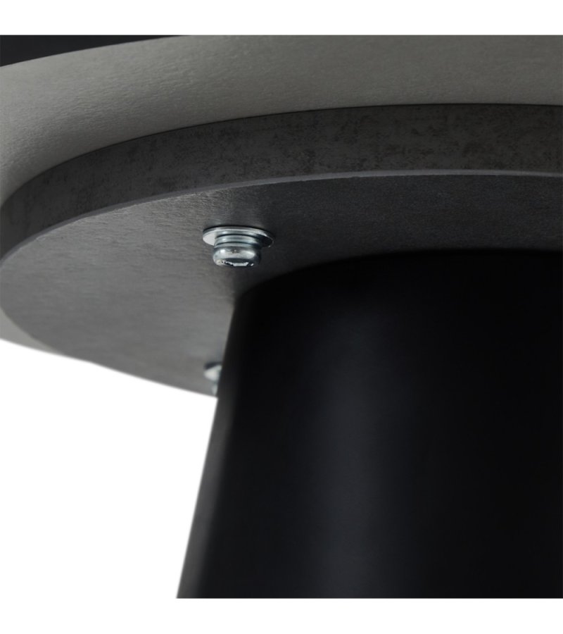 Tango sofabord, rund - lysegr marmorlook melamin og sort finér (45)