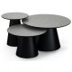 Tango sofabord, rund - lysegr marmorlook melamin og sort finér (45)