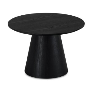 Tango soffbord, runt - svart ekfanr (60)