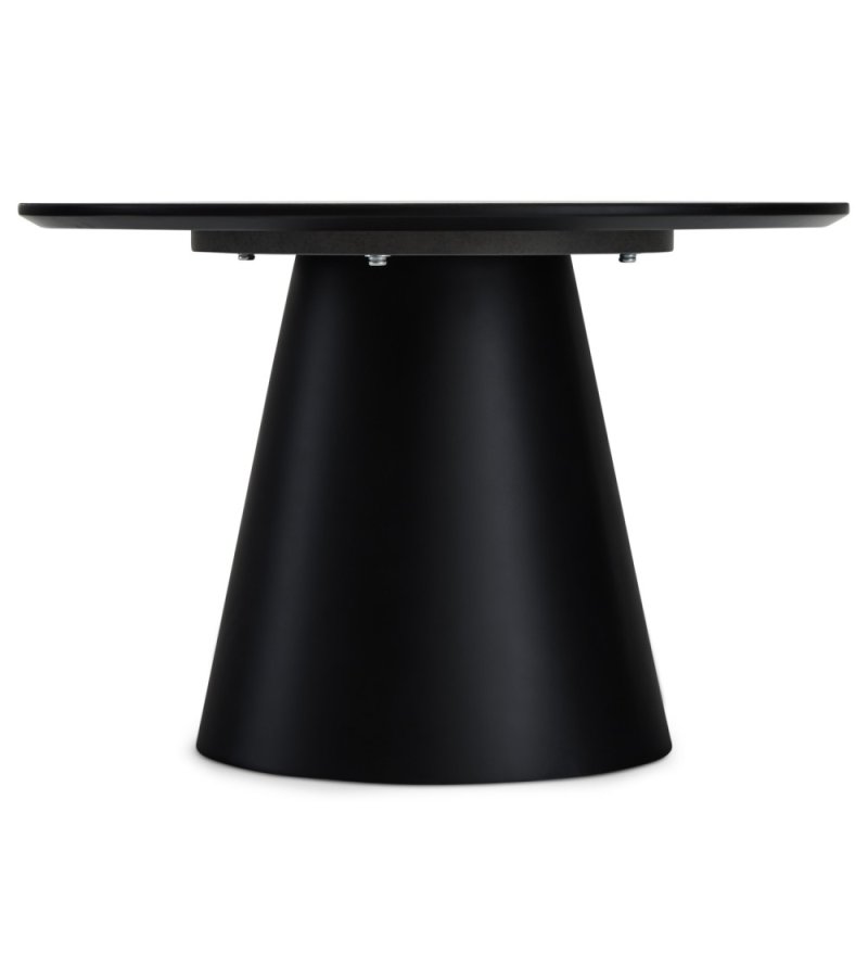 Tango sofabord, rund - antracitgr marmorlook melamin og sort finér (60)