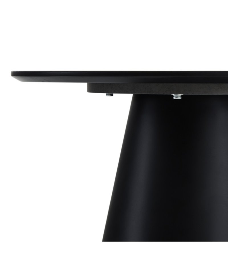 Tango sofabord, rund - antracitgr marmorlook melamin og sort finér (60)