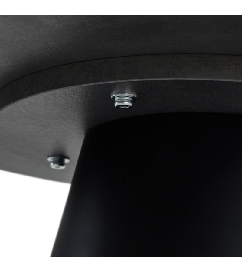 Tango sofabord, rund - antracitgr marmorlook melamin og sort finér (60)