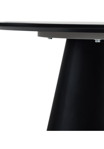 Tango sofabord, rund - lysegr marmorlook melamin og sort finér (60)