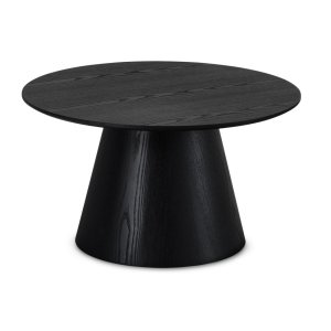 Tango soffbord, runt - svart ekfanér (80)