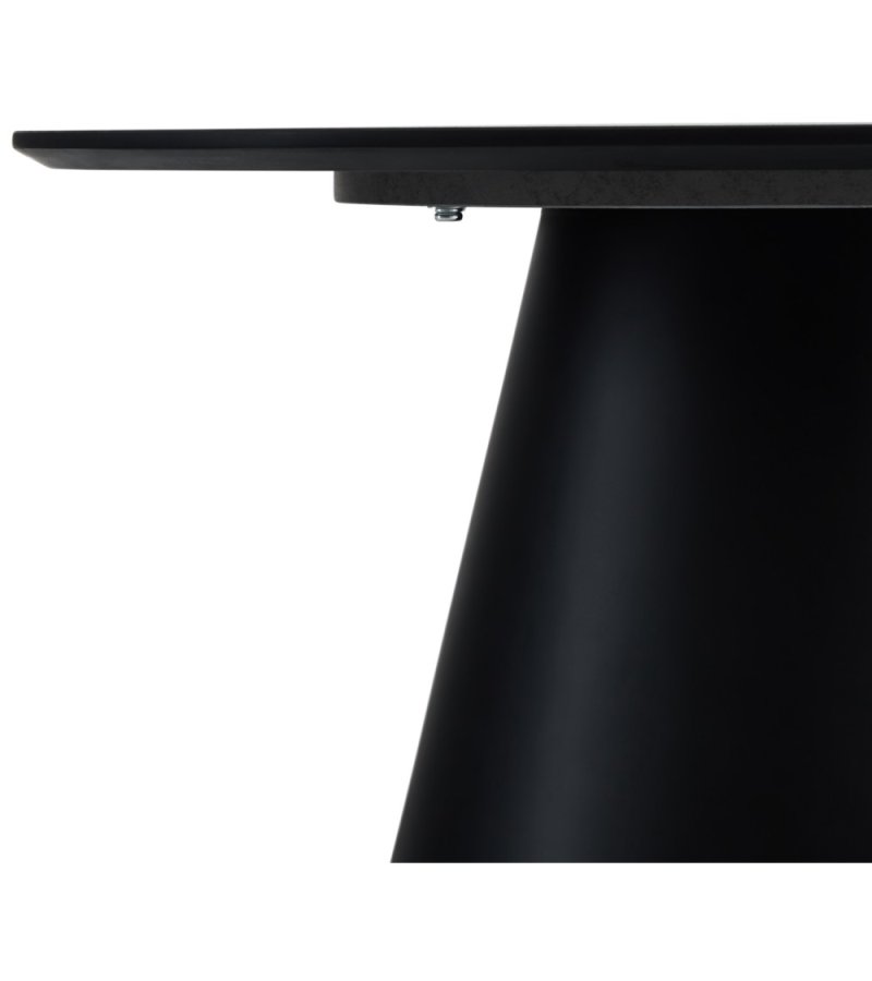 Tango sofabord, rund - antracitgr marmorlook melamin og sort finér (80)