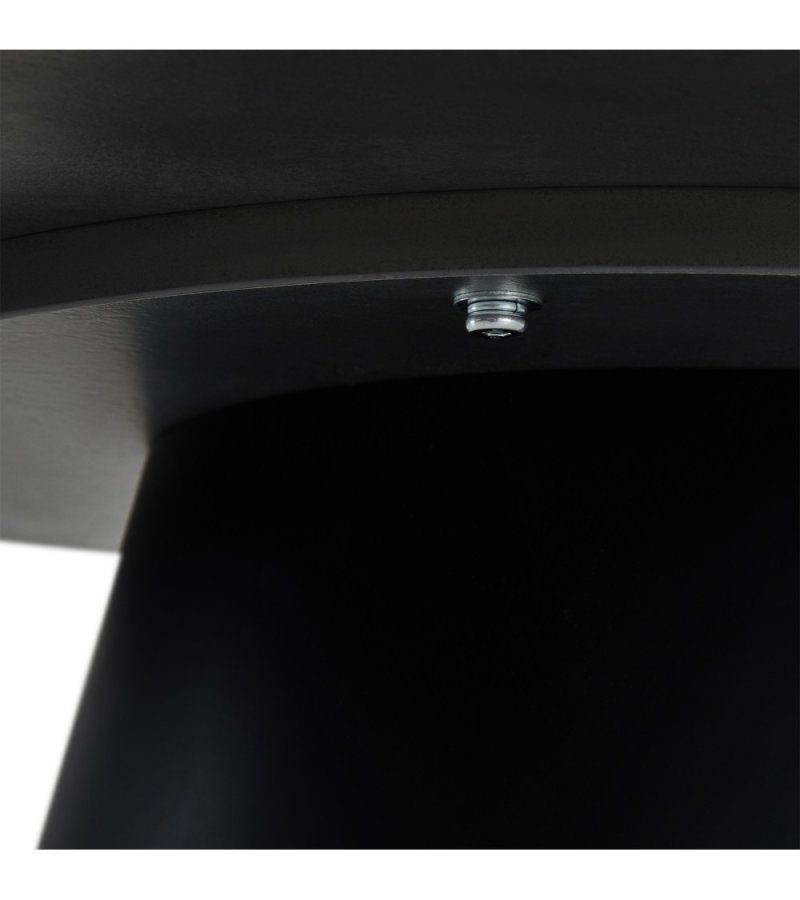 Tango sofabord, rund - antracitgr marmorlook melamin og sort finér (80)