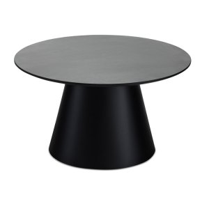 Tango soffbord, runt - antracitgr marmorlook melamin och svart faner (80)