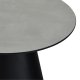 Tango sofabord, rund - lysegr marmorlook melamin og sort finér (80)