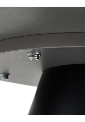 Tango sofabord, rund - lysegr marmorlook melamin og sort finér (80)