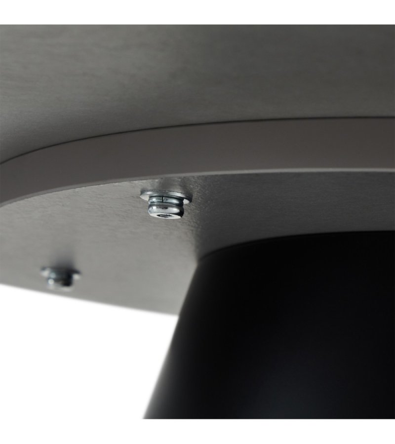 Tango sofabord, rund - lysegr marmorlook melamin og sort finér (80)