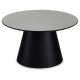 Tango sofabord, rund - lysegr marmorlook melamin og sort finér (80)