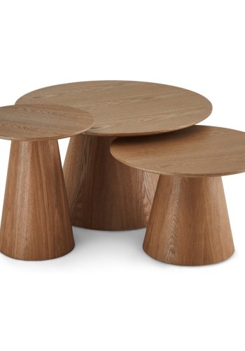 Tango Couchtisch, rund – natürliches Eichenfurnier (80)