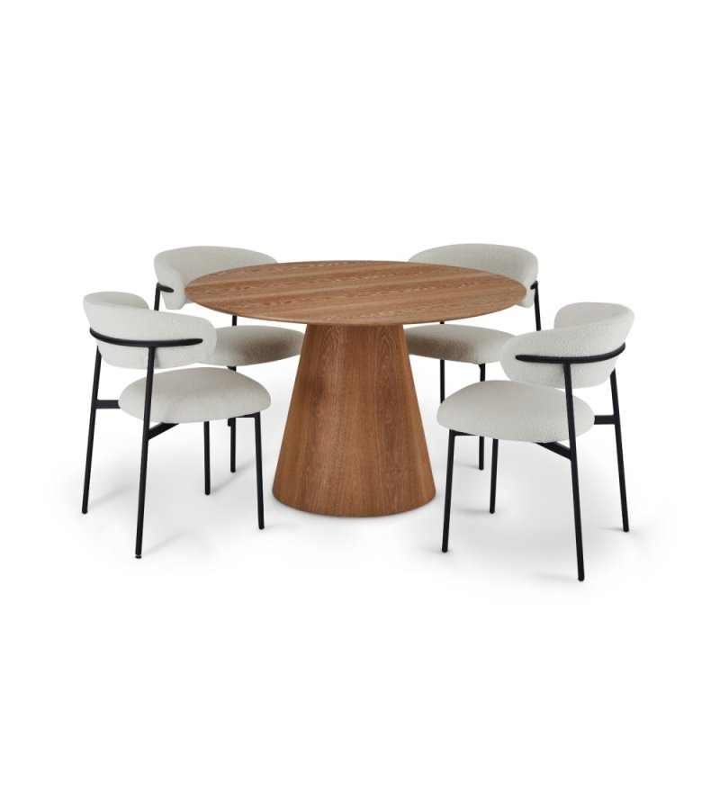 Tango spisebord, rund - natur egefinér (120)