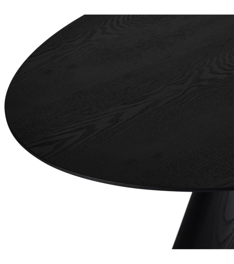 Tango spisebord, oval - sort egefinér (90x160)