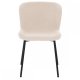 Teddy spisebordsstol - beige bouclé stof og sort metal