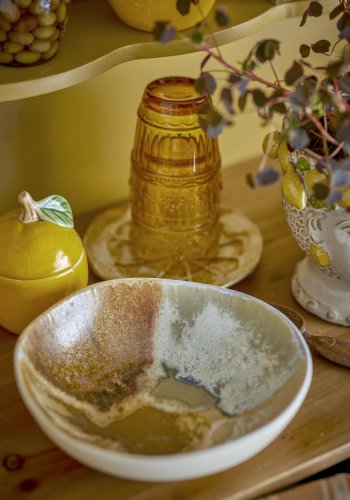 CREATIVE COLLECTION Lacey Schüssel, Gelb, Steingut (T21xH6 cm, 4er-Set)