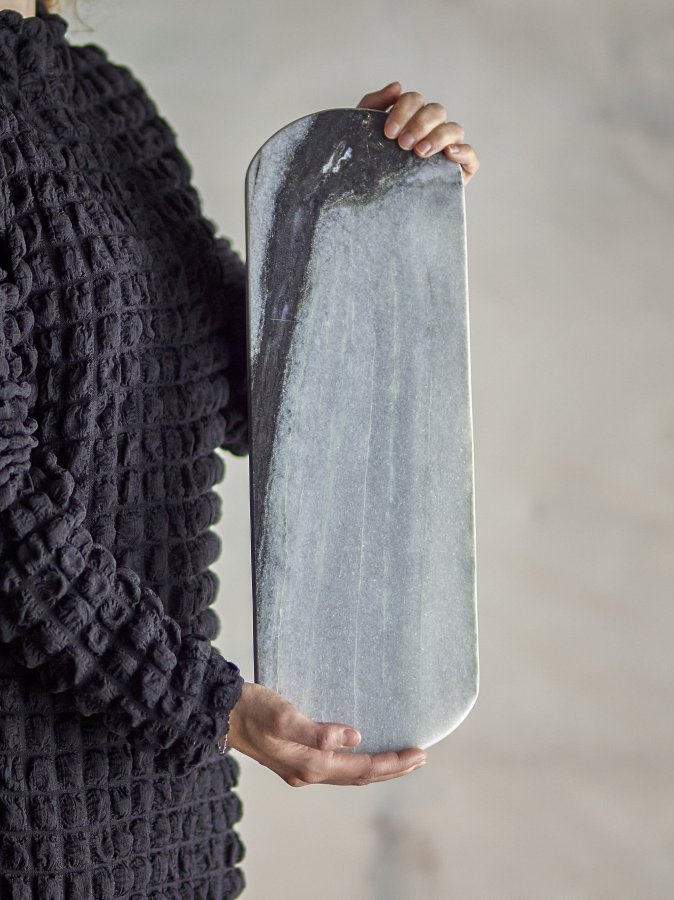 BLOOMINGVILLE Jamile skjrebrett, gr, marmor