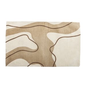 BLOOMINGVILLE Volano teppe, rektangulrt - beige og brun bomull (150x90)