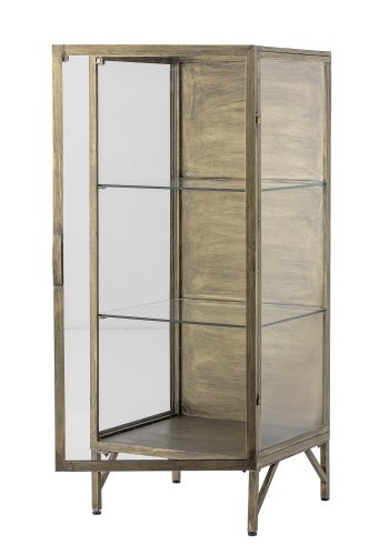 BLOOMINGVILLE Saone Schrank, Messing, gehärtetes Glas (L45xH110xB40 cm)