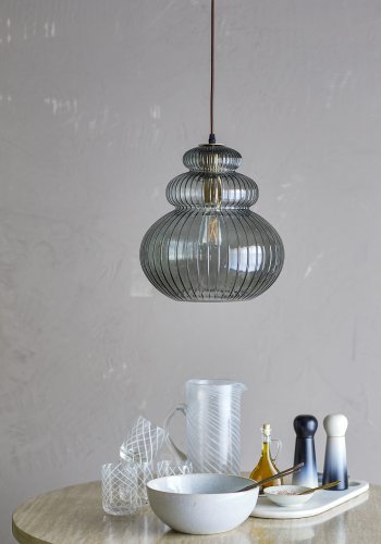BLOOMINGVILLE Sybia Pendelleuchte, Grau, Glas (T31,5xH33 cm)