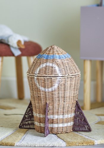 BLOOMINGVILLE MINI Space Basket mit Deckel, Natur, Rattan (T31xH35 cm)