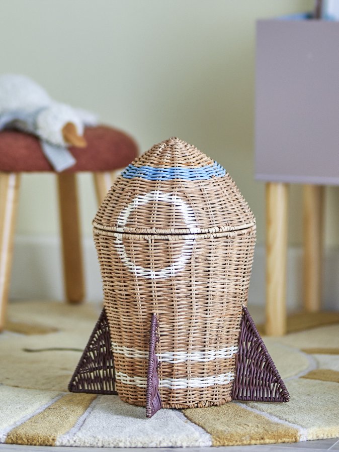 BLOOMINGVILLE MINI Space Basket mit Deckel, Natur, Rattan (T31xH35 cm)