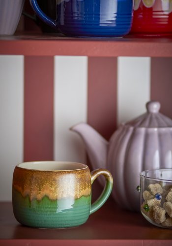 BLOOMINGVILLE Sheen Becher, Grn, Steingut (D10,5xH8 cm, 4er-Set)