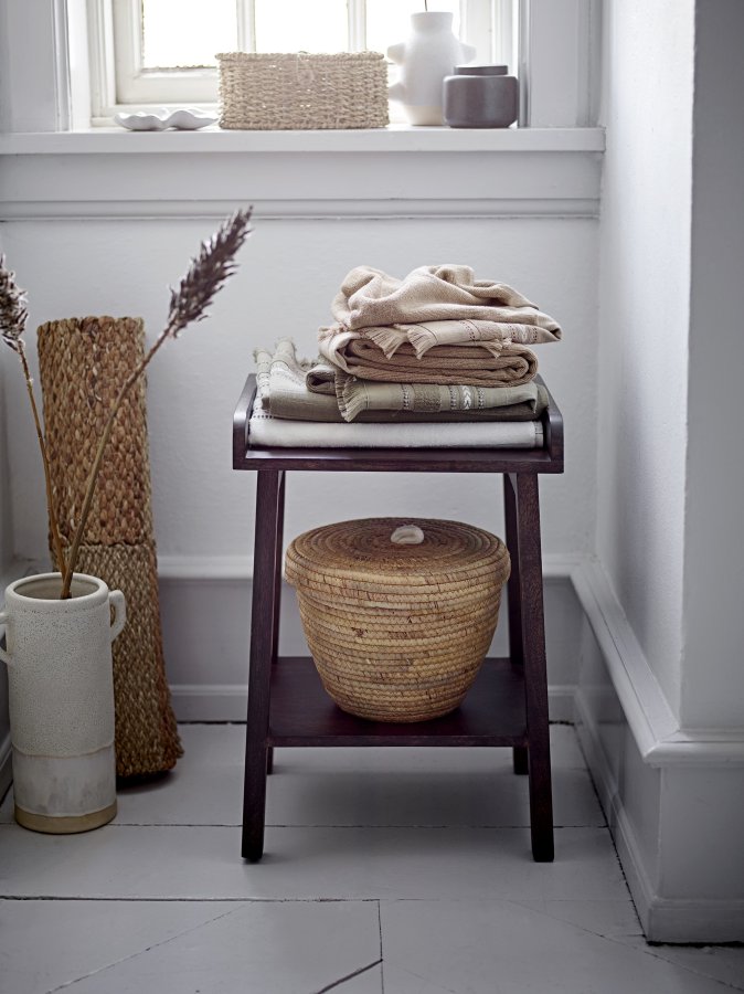 BLOOMINGVILLE Noi Korb, mit Deckel - natürliche Wasserhyazinthe (2er-Set)