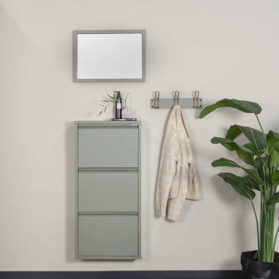 SPINDER DESIGN Miles 3 knagerkke, m. 3 knager - stvet grn stl