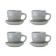 BLOOMINGVILLE Brenta Tasse mit Untertasse, Blau, Steingut (T11xH7,5 cm, 4er-Set)