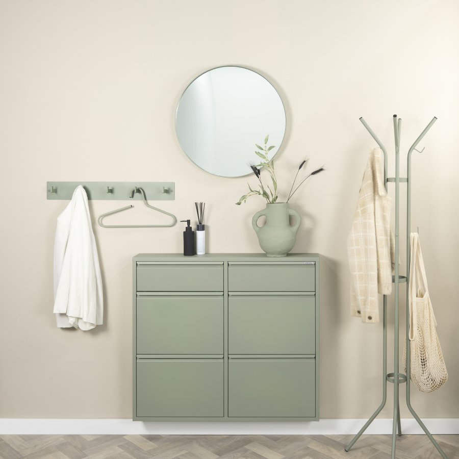 SPINDER DESIGN BILLY 6 skoskap, m. 6 drer - stvete grnt stl