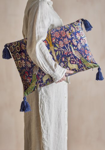 CREATIVE COLLECTION Adya Kissen, Blau, Viskose (L50xB35 cm)