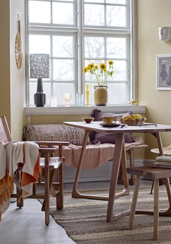 BLOOMINGVILLE Olefine Tischlampe - Blumenschirm und grünes Steingut